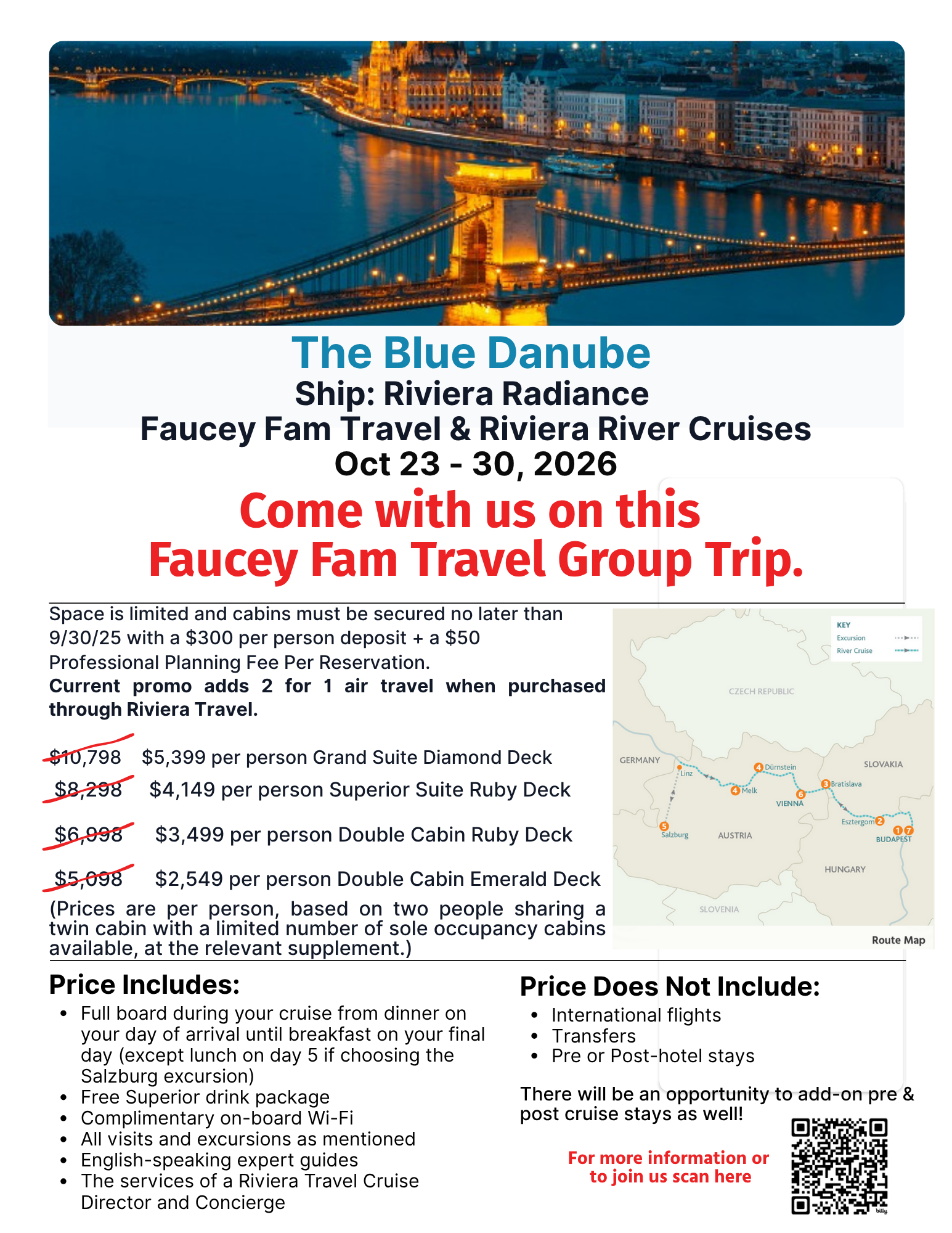 The Blue Danube Ship Riviera Radiance Faucey Fam Travel &amp; Riviera River Cruises Oct 23 ' 30, 2026-8